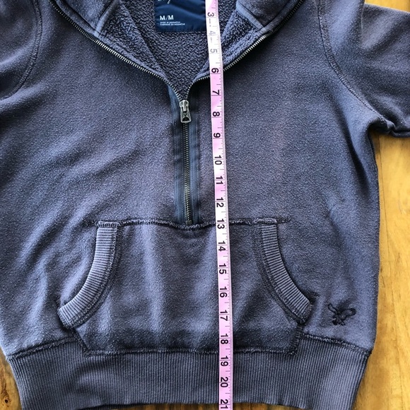 💥FINAL PRICE DROP💥 American Eagle -MED- 3/4 Zip Up Hoody in chocolate brown - Picture 3 of 12